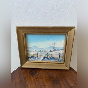 vintage MINIATURE L.M. SHINN ORIGINAL OIL PAINTINGS SOUTHWESTERN ART BOSQUE NM